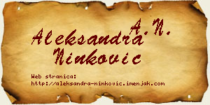 Aleksandra Ninković vizit kartica